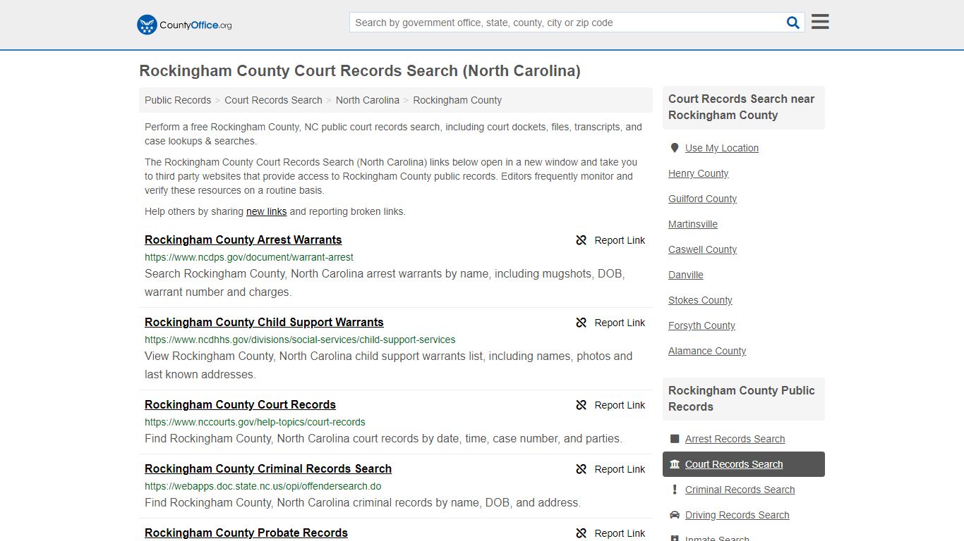 Court Records Search - Rockingham County, NC (Adoptions ...
